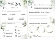 Babyparty Ratespiel Tippkarten