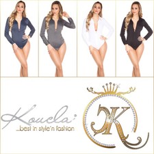 Koucla Sexy Business Bodybluse Body Shirt Hemd Langarm Gr. S/M/L/XL- Art. F 8883