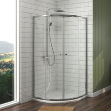 Duschkabine Viertelkreis 80x80/90x90 cm Runddusche Schiebetür Dusche Duschtür