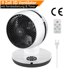 Tischventilator 3D FB Timer 23cm Oszillierender Luftkühler leise 70W Ventilator