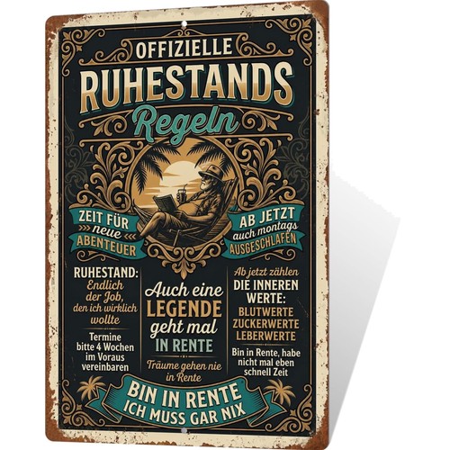 Ruhestand metallschild lustige - ruhestand,