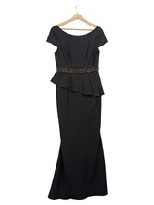 Adrianna Papell Damen Abendkleid Gr. 42/XL Schwarz Elegant Pailletten