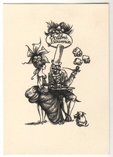 KARL-GEORG HIRSCH: Exlibris für J. Souverein, Pfeifenraucher