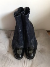 Brunella Damen Stiefelette Neuwertig Gr 38 Lack Leder Glitzer Mix Leder MadItaly