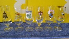 6 Pils-Gläser: Dortmunder Kronen, Bürgerbräu Augsburg, Storchenbräu, etc
