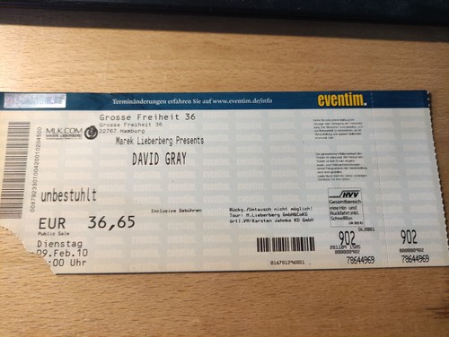 Altes konzertticket von david - konzertticket,