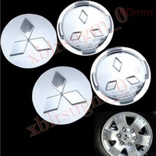 4x 60mm Für Mitsubishi Emblem Felgen Wheel Radnabenabdeckung Nabendeckel Silber