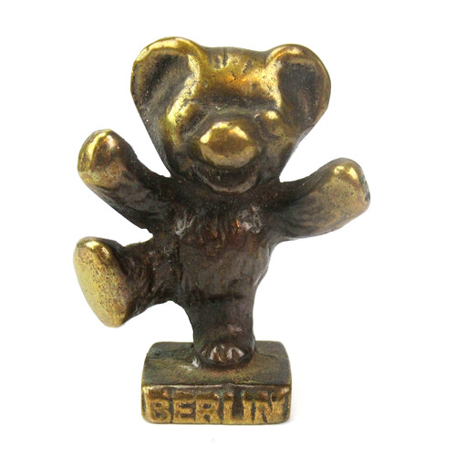 Messing figur bär massiv - messing,