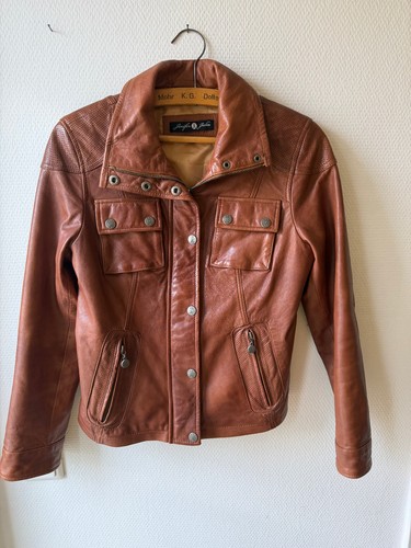 Cognacfarbene lederjacke für - lederjacke,