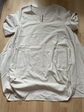 Leinen Kleid Beige Gr 2XL Neuw