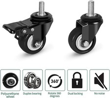 4 Rollen mit M8 Gewindestift Transportrollen Laufrollen Möbelrollen Lenkrollen