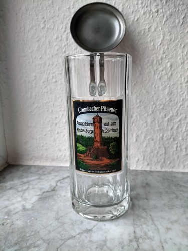 Bierkrug glas mit - mit, zinndeckel
