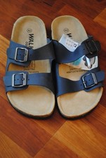 Pantoletten Herren, Tieffussbett, Latschen, dunkelblau, Größe 42