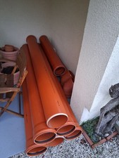 6x orange Kunststoffrohre DN