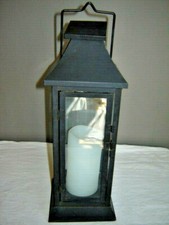 Laterne Gartenlaterne Windlicht Kerzenhalter, Metall mit LED Kerze Wachsoptik