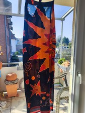 KLEID aus Mexiko, Gr. 38, schwarz/orange/rot, Sonnenmotive,OW: 96 cm / L: 130 cm