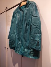 Türkisfarbene Lederjacke, gebraucht, kein Größenetikett, 