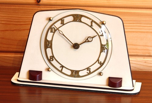 Vintage 26cm holz kaminuhr - 26cm,