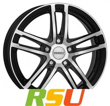 Dezent TZ black polished 6x15" ET45 LK4 100 ML 60.1 Alufelgen 15 Zoll