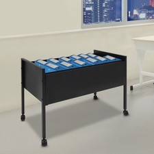 31.5*16.7*23.6in Schwarz Rollbarer Aktenwagen Mit Rädern Für Hängemappen