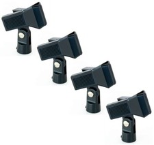 4 x Springfeder Mikrofon Klemme Klammer Halter DJ Clip Clamp gefedert 5/8" ADM