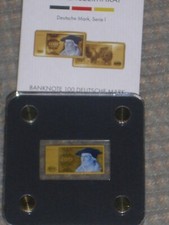 Goldbarren, Banknote 100 Deutsche Mark, 999er Gold, mit Zertifikat