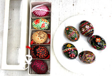 10x Ostereier Konvolut ALT handgemalt Echte Handarbeit DDR sorbische Ostereier