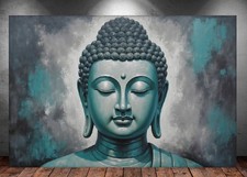 LEINWAND BILD ER XXL ABSTRAKT BUDDHA KOPF NEPAL RELAX BUNT WAND POSTER P1865