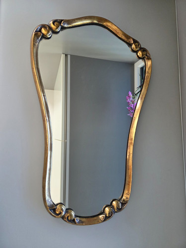 Antiker wandspiegel gold holz - gold,