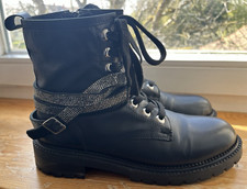 Schnür-Stiefel Leder, schwarz mit etwas Glitzer von Carvela Größe 40