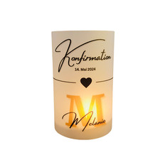 Tischdeko Konfirmation Kommunion Deko Firmung Lichthülle Windlicht mit Namen