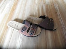 NEU !!! Damen Pantoletten,Gr.38, hell + dunkelbraun,verstellbar, Wörish. Fußbett