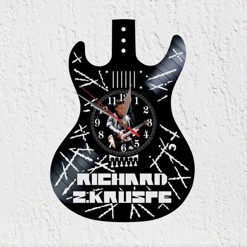 Schallplattenuhr gitarre - schallplattenuhr, e-gitarre