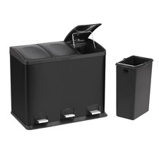 36l 3fach Edelstahl Mülleimer