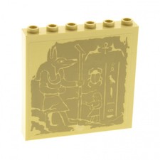 1x Lego Panele 1x6x5 beige Hieroglyphen Anubis Skarabäus Wand 7621 59349pb001