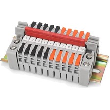 10 Stück Reihenklemmen Hutschiene, Orange-Schwarz, 0,5-2,5mm²,