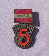 alter DDR Orden - Aktivst des 5 Jahrplanes - 1952 Spange emailliert