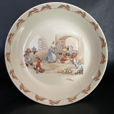 Bunnykins Teller, rund, X-mal Menu, signiert Von Barbara Vernon