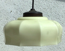 Antike Deckenlampe Glas Milchglas Röckchenschirm  Opalinglas ?
