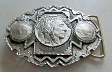 5# Metall Gürtelschnalle drei gefälschte amerikanische Münzen Made in America