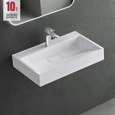 Waschbecken mineralguss Hänge-Aufsatzwaschbecken 60x38cm mit Ablaufgarnitur C19