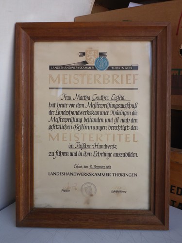 Alter meisterbrief mit - meisterbrief, rahmen