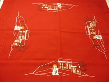 Kreuzstich Stickbild Weihnachten Tischdecke Nadelmalerei Handarbeit fertig 80x80