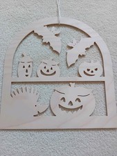 Fensterbild Holz,Herbst,Tiere ,Fensterdekoration Handgefertift Neu