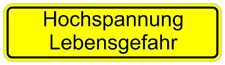 Aufkleber "Hochspannung