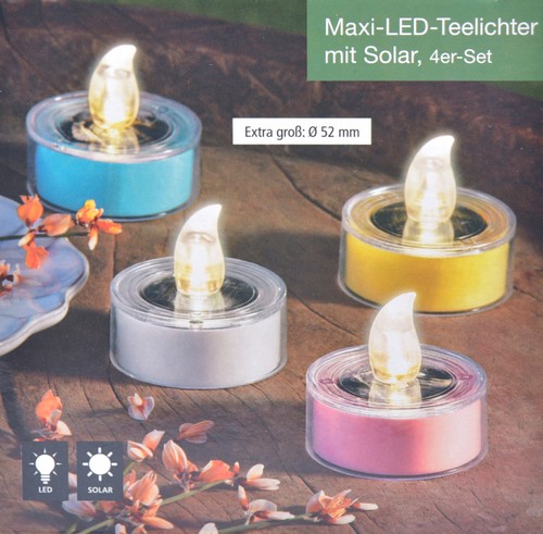Led teelichter solar 4er set - led,