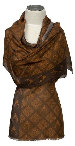 Trachtenschal braun beige - trachtenschal,