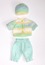 Puppenkleidung für die Babypuppe 25 cm, Strickjacke, Hose, Mütze