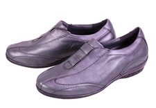 Theresia M. Slipper Damen Schuhe Leder Gr. 36 grau metallic Wechselfußbett CR5