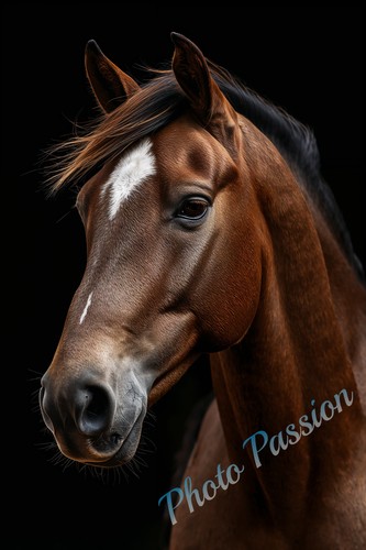 Wildpferd elegant portrait - a4,